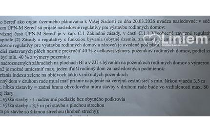 NA PREDAJ rozľahlý pozemok na stavbu bytového domu (RD v druhom rade) v SEREDI - ul. Kasárenská
